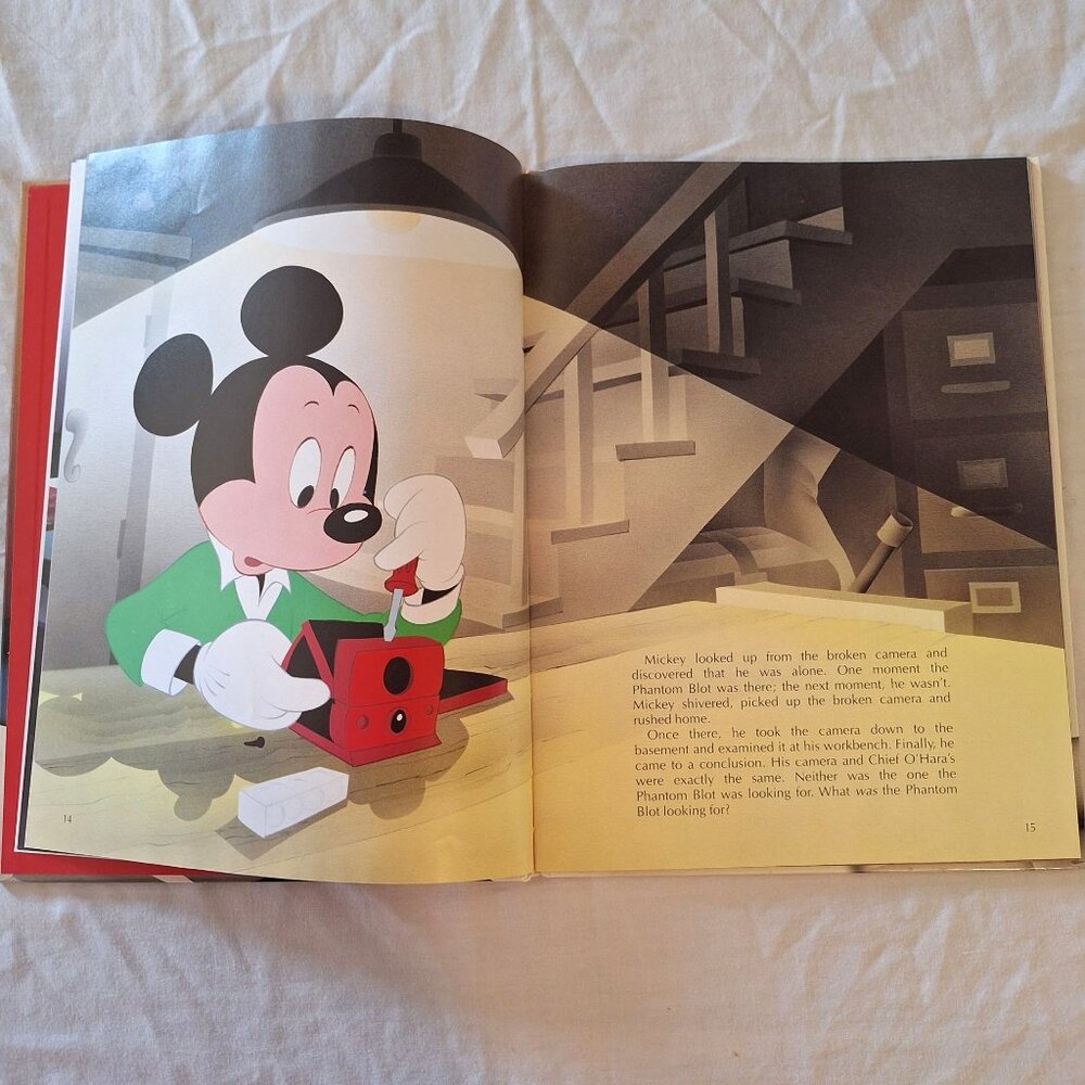 Disney Mickey Mouse In The Phantom Blot Oversized Hardcover Book 1990 Read Aloud - Picture 10 of 10